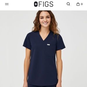 FIGS size small, navy blue scrub top.